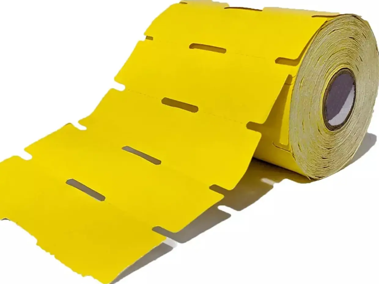 ETIQUETA COUCHE 105X30 NAO ADESIVA GONDOLA AMARELA COM GAP