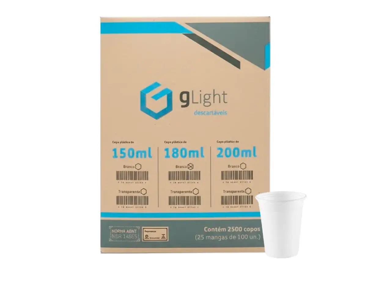 COPO 180ML GLIGHT BR PS 25X100