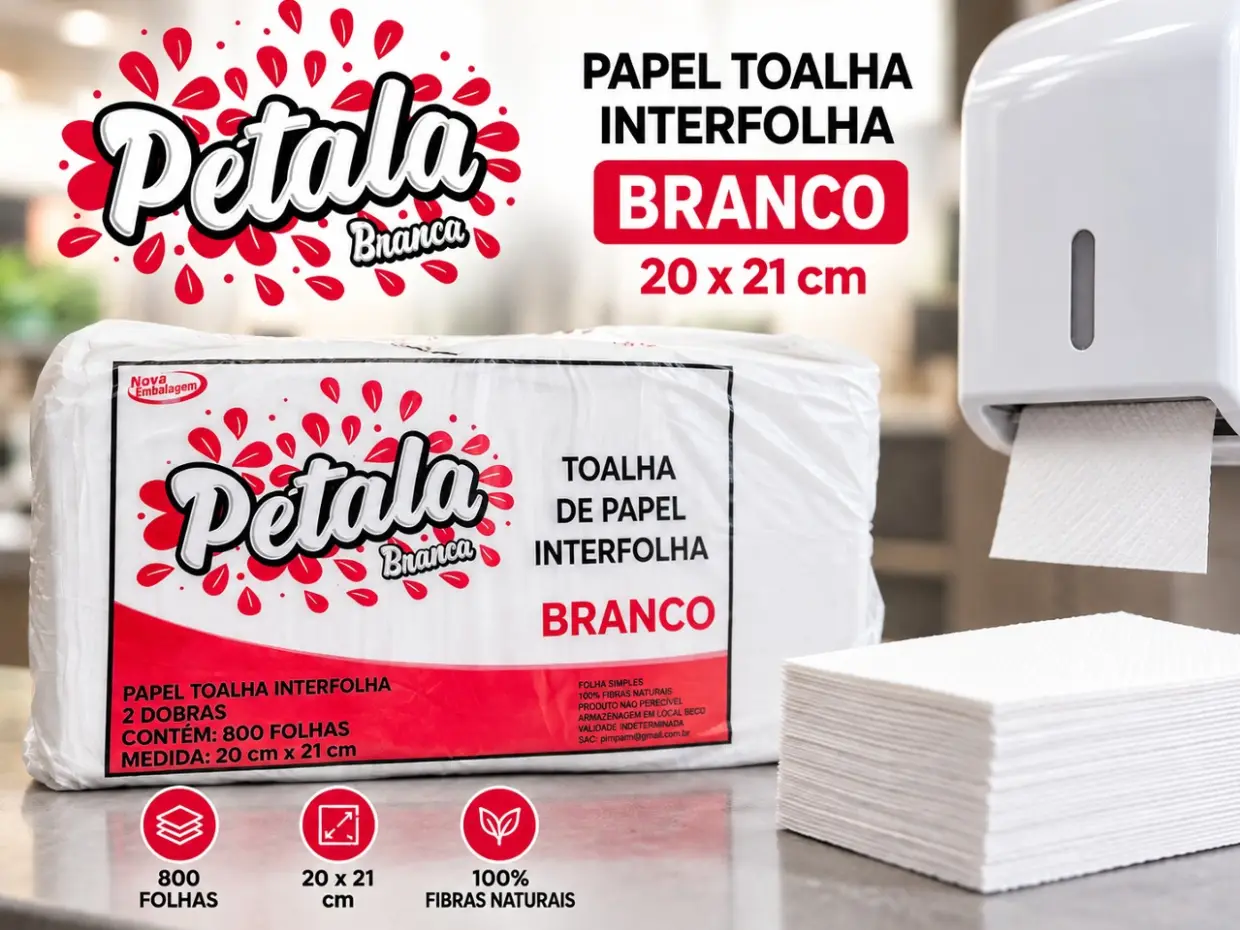 TOALHA PAPEL INTERFOLHA BRANCO 20X21 C/800 PCT