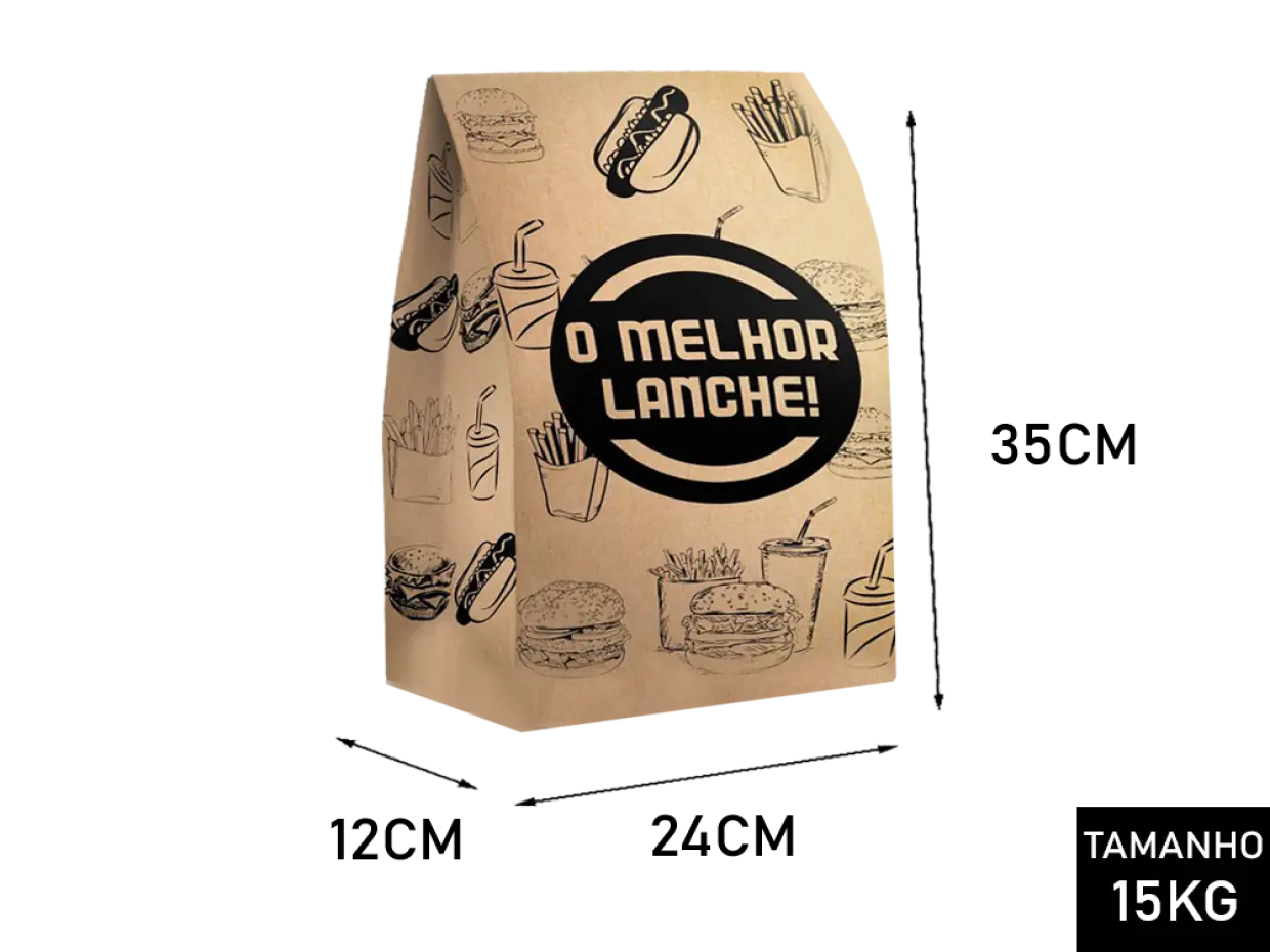 Saco Delivery SOS 80g 24x35x12cm Melhor Lanche