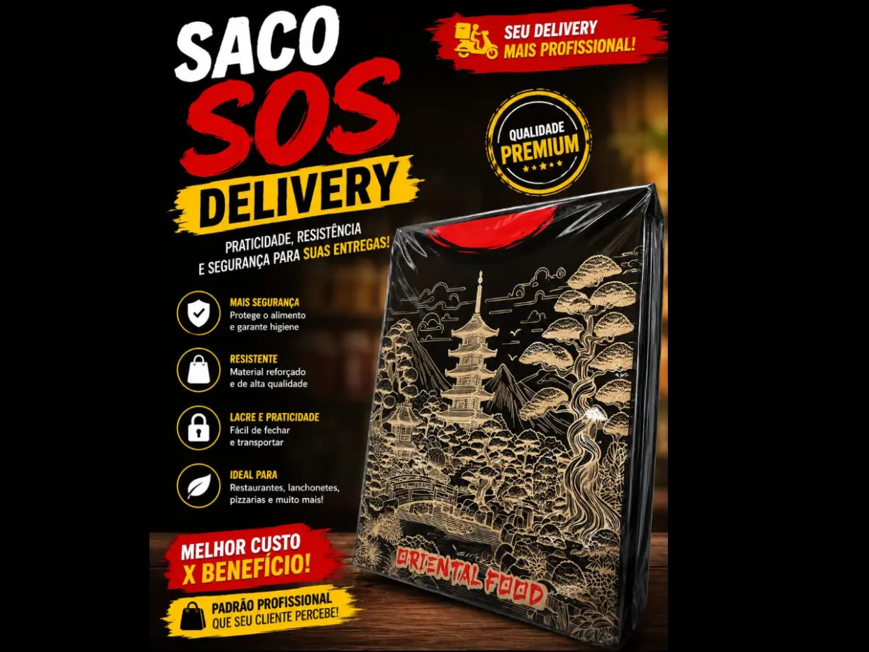 Saco Delivery SOS 80g GG 31x34x18cm Oriental c/50