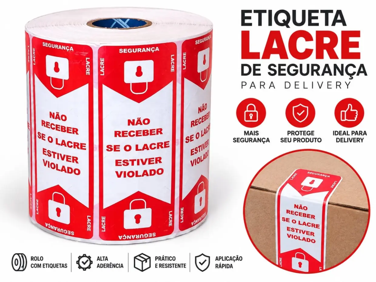 ETIQUETA LACRE DELIVERY 100 X 35 37,5M ROLO C/ 1000