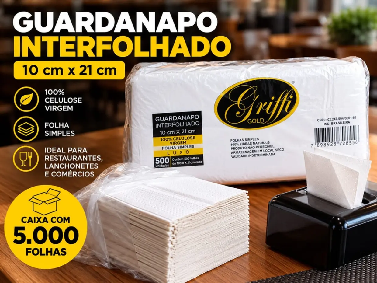 GUARDANAPO INTERFOLHA CAI CAI 10X21 CX C/5.000CX