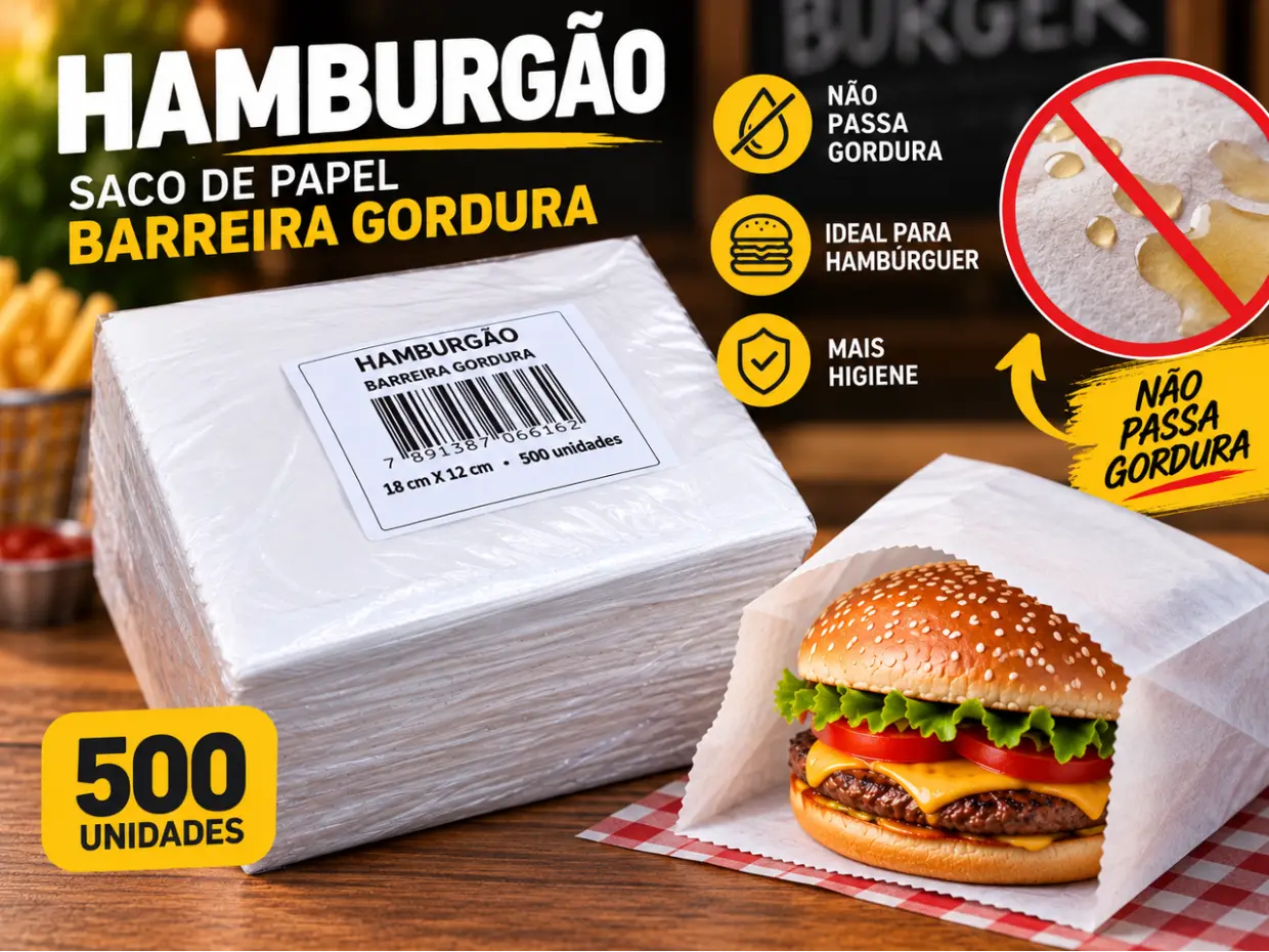 HAMBURGAO BARREIRA GORDURA 30GR - LISO