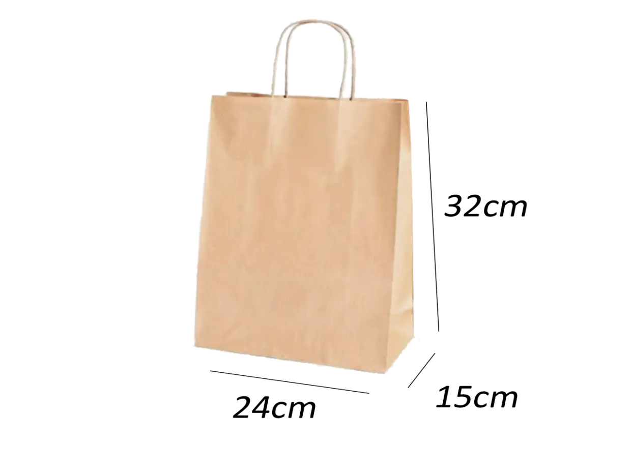 SACOLA DE PAPEL SOS NAT G 24x15x32 80GR C/50 LISO